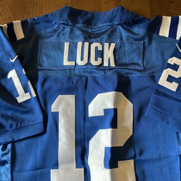 Nike On Field NFL Indianapolis Colts Andrew Luck #12 Jersey Blue Size 48 Players - Picture 7 of 8